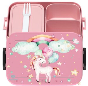 Bento Box Brotdose Lunchbox Einhorn Luftballon für Kinder Mädchen Junge rosa - wolga-kreativ