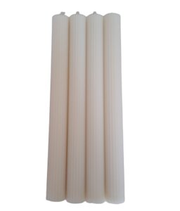 Kerzen aus Rapswachs - Stabkerzen mit Rillen – 4er Set - H: 23 cm, Ø: 2,3 cm - ReineNatur