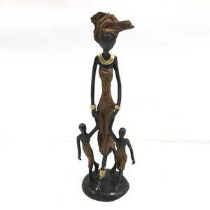 Bronze-Skulptur "Frau mit Kindern" by Issouf | 25 cm | Unikat | versch. Farben - Moogoo Creative Africa