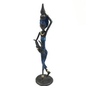 Bronze-Skulptur "Frau mit Kind und Krug" by Issouf | 25 cm | Unikat | versch. Farben - Moogoo Creative Africa