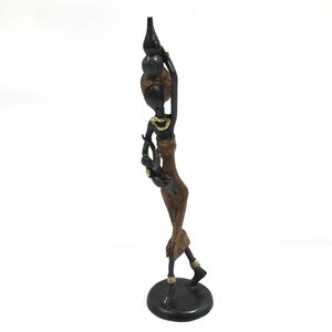 Bronze-Skulptur "Frau mit Kind und Krug" by Issouf | 25 cm | Unikat | versch. Farben - Moogoo Creative Africa