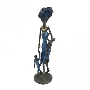 Bronze-Skulptur "Frau mit Kindern II" by Issouf | 25 cm | Unikat | versch. Farben - Moogoo Creative Africa