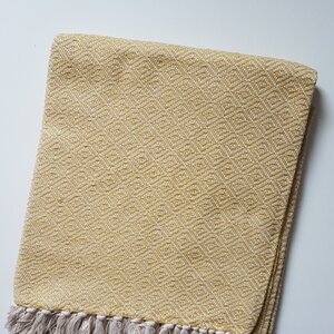 Plaid aus recycelter Baumwolle von Hand gewebt - BAGHI
