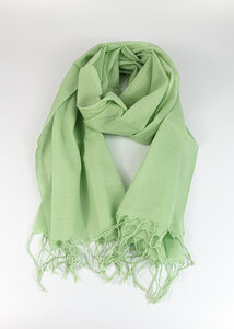 Handgewebtes Tuch aus Indien 60x160cm, Einfarbig Pastel - Green Size