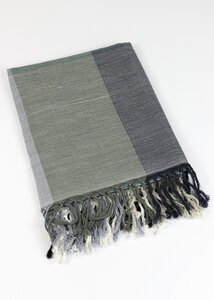 Handgewebtes Tuch aus Indien mit Farbverlauf, 80x180cm - Green Size