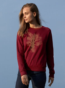 Bio Damen-Sweatshirt Chestnut - Peaces.bio - handbedruckte Biomode
