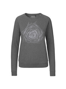 Bio Damen-Sweatshirt Rose - Peaces.bio - handbedruckte Biomode