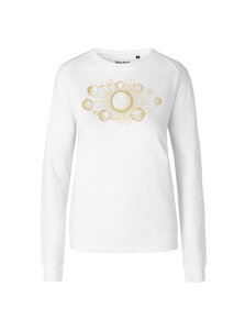 Bio Damen-Sweatshirt Sonnensystem - Peaces.bio - handbedruckte Biomode
