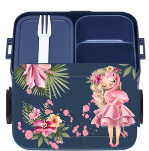 Bento Box Brotdose Lunchbox Mädchen blond für Kinder Mädchen Junge blau - wolga-kreativ