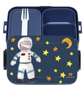 Bento Box Brotdose Lunchbox Weltraum Astronaut für Kinder Mädchen Junge blau - wolga-kreativ