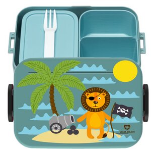 Bento Box Brotdose Lunchbox Piraten Insel für Kinder Mädchen Junge türkis - wolga-kreativ