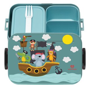Bento Box Brotdose Lunchbox Piratenschiff für Kinder Mädchen Junge türkis - wolga-kreativ