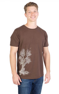 Shirt aus Biobaumwolle für Herren "Olive Tree" in Washed Green/Brown - Life-Tree