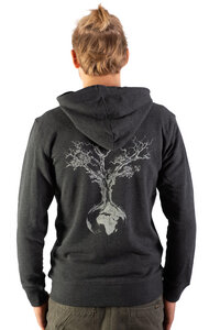 Zipper aus Biobaumwolle für Herren "Weltenbaum" in Dark Heather Grey/Heather Blue - Life-Tree