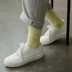 Moderne Premium Socken, Piqué Strick mit Knopf, Bio-Baumwoll-Mix - wysf. | what you stand for.