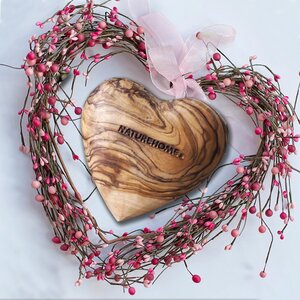 Holz-Herz Deko Handschmeichler aus Olivenholz Handarbeit Geschenk - NATUREHOME