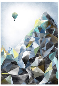 Poster Nature Mountain Balloon - GREENBOMB