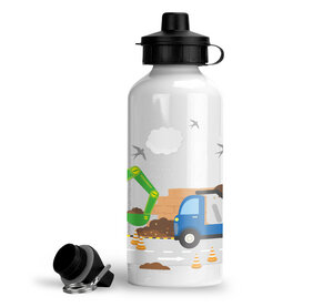 Trinkflasche Wasserflasche LKW Bagger Kinder Junge Mädchen für KiTa Schule - wolga-kreativ