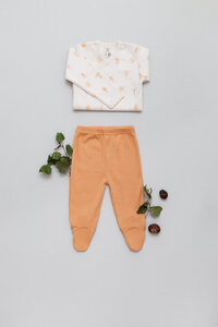 Baby Leggings mit Füßen, Ribbed-Jersey, Strampelhose - Organic by Feldman