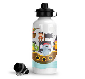 Trinkflasche Wasserflasche Piratenschiff Kinder Junge Mädchen für KiTa Schule - wolga-kreativ