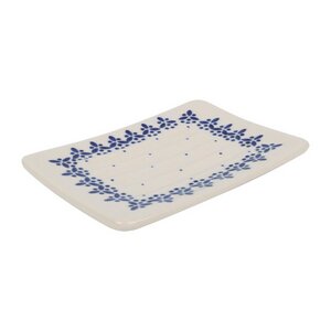 Redecker Bunzlauer Keramik-Seifenschale blau Punkte rechteckig - Redecker - das Bürstenhaus
