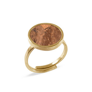 Circle Ring Gold mit Kork | Verstellbarer Ring Rund 18k vergoldet - KAALEE jewelry