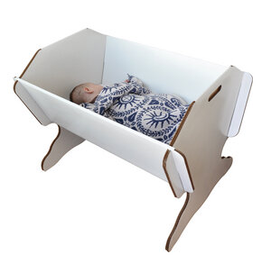 Kinderbett aus Karton mit Standfuß mit Matratze - Green Lullaby