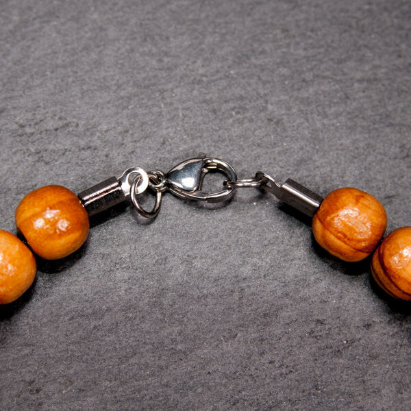 Holzperlen Armband - Türkis - Mit Bio Gummiband Produktbild-Vorschau 3