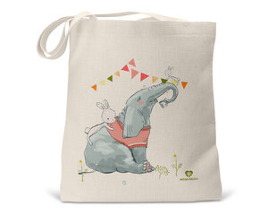 Bio Baumwoll-Kindertasche Motiv Elefant und Hase - wolga-kreativ