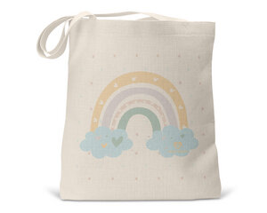 Bio Baumwoll-Kindertasche Motiv Regenbogen mit Wolken und Sterne - wolga-kreativ