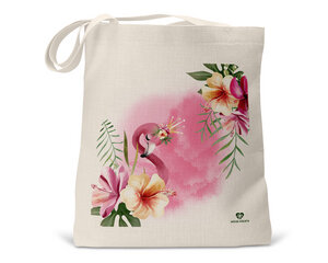 Bio Baumwoll-Kindertasche Motiv Flamingo mit Krone und Blumen - wolga-kreativ
