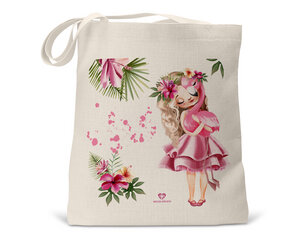 Bio Baumwoll-Kindertasche Motiv blondes Mädchen mit Blumen - wolga-kreativ