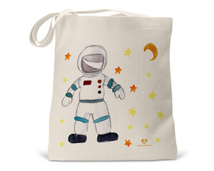Bio Baumwoll-Kindertasche Motiv Weltall mit Astronaut - wolga-kreativ