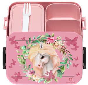 Bento Box Brotdose Lunchbox Motiv Pferd und Pony für Kinder Mädchen Junge - wolga-kreativ