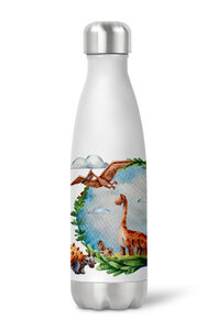 Thermoflasche Trinkflasche Motiv Dinosaurier für Kinder Kindergarten Schule - wolga-kreativ