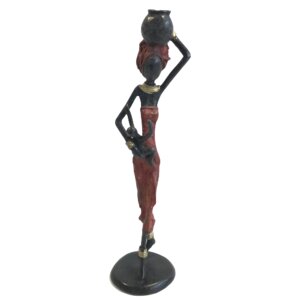 Bronze-Skulptur "Frau mit Kind und Amphora" by Issouf | 25 cm | Unikat - Moogoo Creative Africa