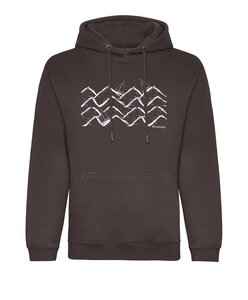 Unisex Hoodie mit Wellen und Booten aus Biobaumwolle und recycelten Polyester - ilovemixtapes
