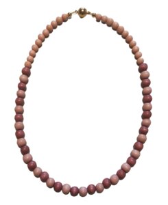 Halskette - Holzperlen - Apricot/Bordeaux - Länge inkl. Verschluss: 58 cm - ReineNatur