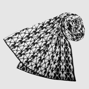 Schal Muster 'Pinguin' zweifarbig gestrickt aus Merinowolle - LANARTO slow fashion
