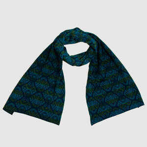 Schal Muster 'Lotos' dreifarbig gestrickt aus Merinowolle - LANARTO slow fashion