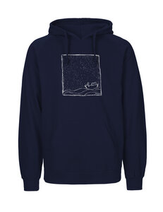 Rough Sea Unisex Hoodie Navy Blue Fair Wear, Bio und Vegan. - ilovemixtapes