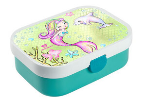 Brotdose Bento Lunchbox Meerjungfrau Delphin für Kinder Mädchen Junge türkis - wolga-kreativ