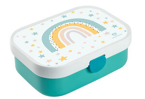 Brotdose Bento Lunchbox Regenbogen Sterne für Kinder Mädchen Junge türkis - wolga-kreativ