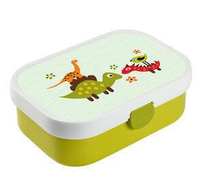 Brotdose Bento Lunchbox lustige Dinos für Kinder Mädchen Junge lime - wolga-kreativ