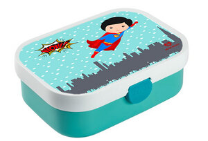 Brotdose Bento Lunchbox Held für Kinder Mädchen Junge türkis - wolga-kreativ