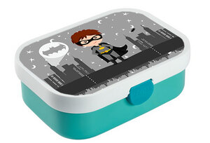 Brotdose Bento Lunchbox Superheld für Kinder Mädchen Junge türkis - wolga-kreativ