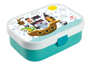 Brotdose Bento Lunchbox Piratenschiff Piraten für Kinder Mädchen Junge türkis - wolga-kreativ