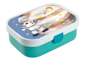 Brotdose Bento Lunchbox Weltraum Astronaut für Kinder Mädchen Junge türkis - wolga-kreativ