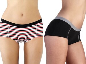 4 er Pack Mix Damen Boyshort Slip Bio-Baumwolle Panty Panties Unterhose - Albero Natur