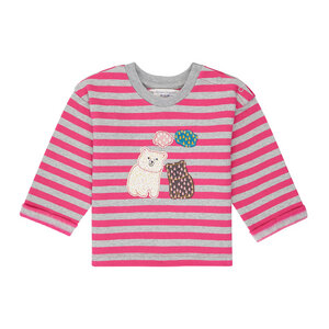 Baby Sweatshirt pink grau geringelt Muster Bio Baumwolle Sense Organics - sense-organics
